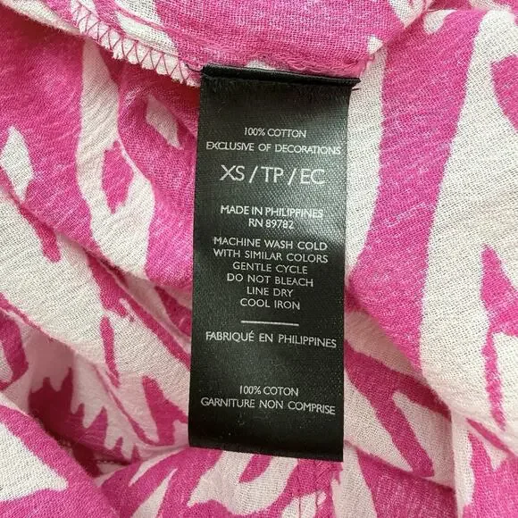 Natori Getaway Midi Dress Pink Lightweight Cotton Boho XS Resort Vacation Summer - Picture 9 of 9